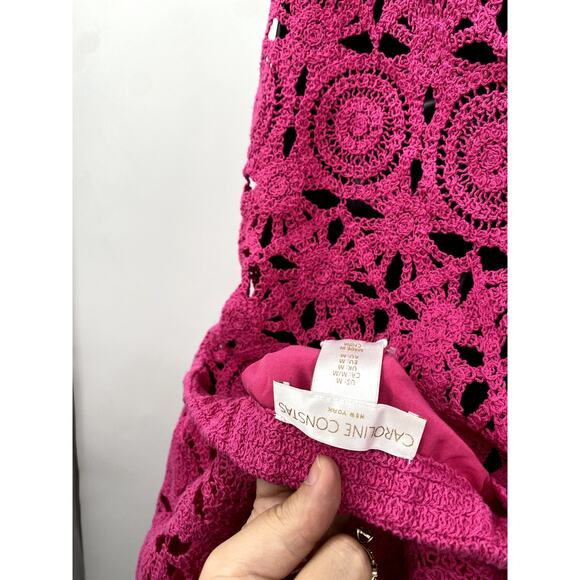 Caroline Constas pink crochet two piece skirt set - Picture 6 of 6